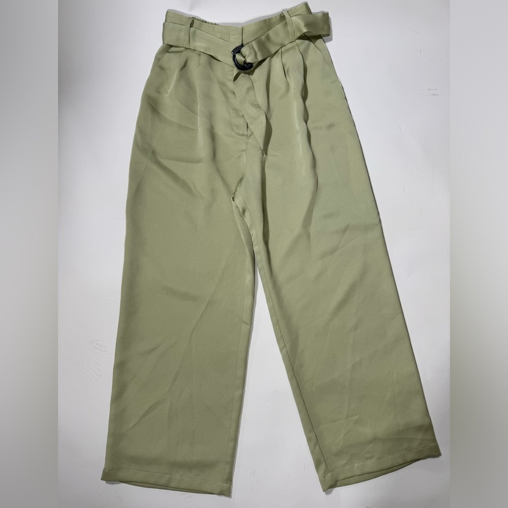 WAYF women’s wide leg green trouser